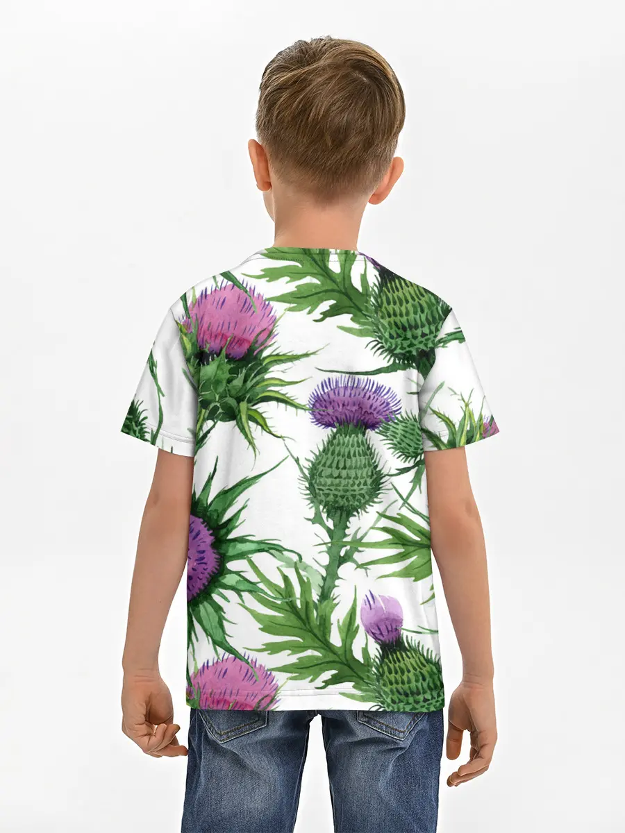Детская базовая футболка / Цветок репейника