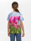 Детская базовая футболка / Розовые тюльпаны
