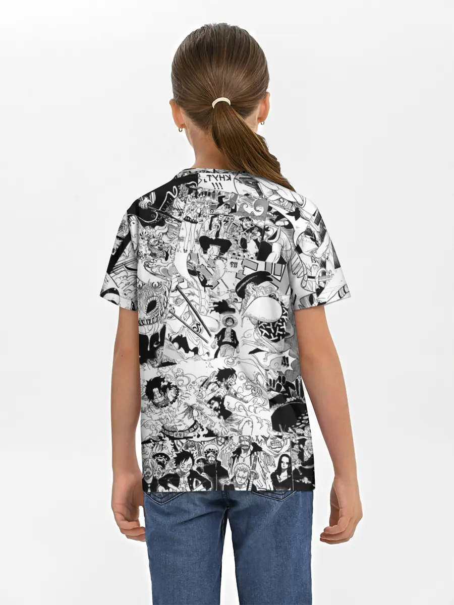 Детская базовая футболка / One Piece Манга страницы