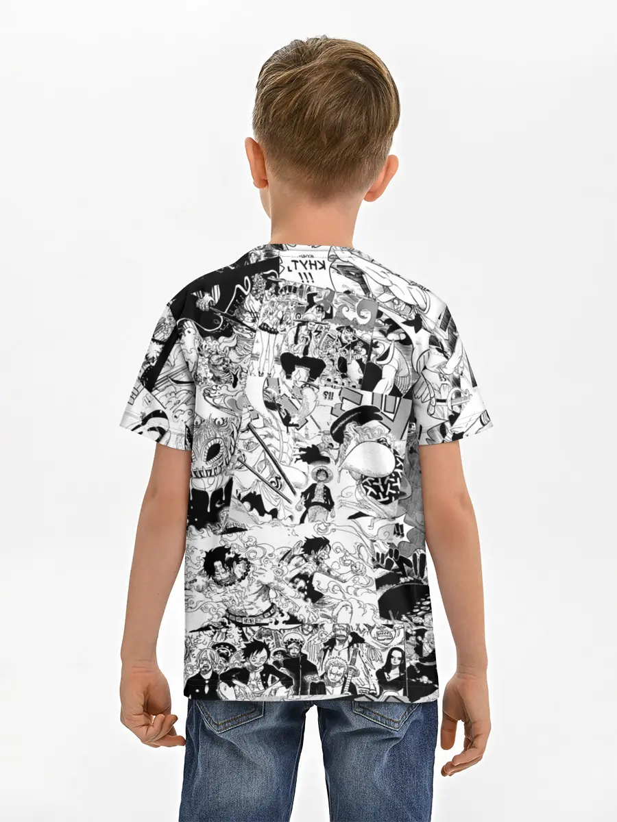 Детская базовая футболка / One Piece Манга страницы
