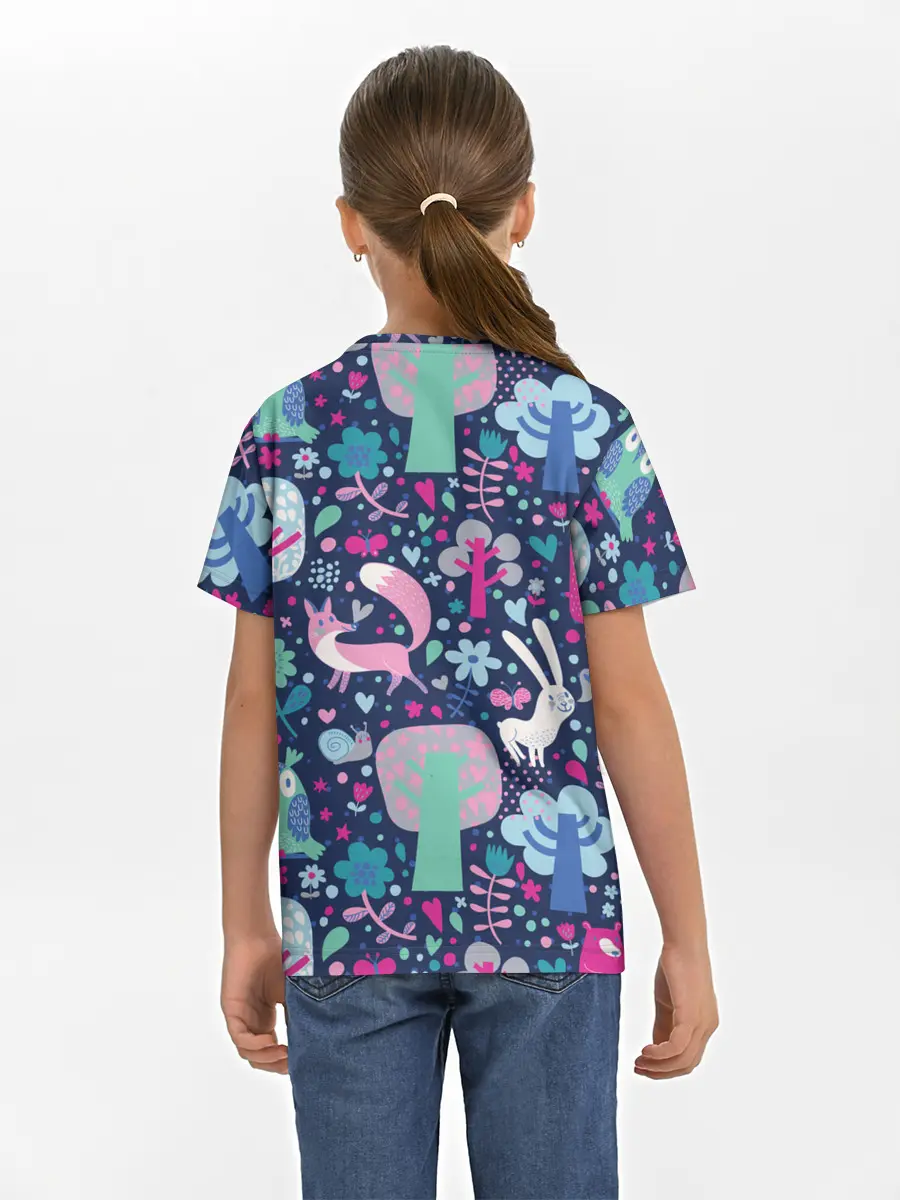 Детская базовая футболка / Лесные животные