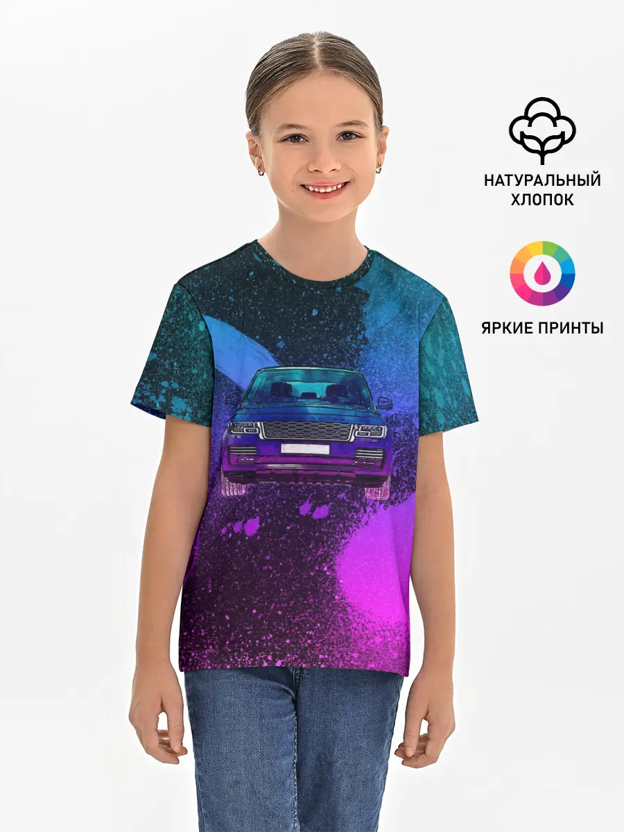 Детская базовая футболка / LAND ROVER NEON