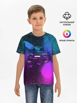Детская базовая футболка / LAND ROVER NEON