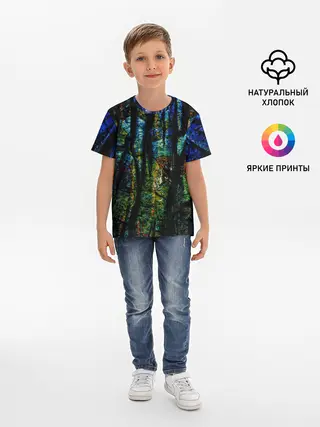 Детская базовая футболка / Разноцветная гора