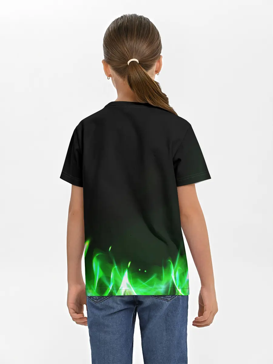 Детская базовая футболка / Зеленый огонь