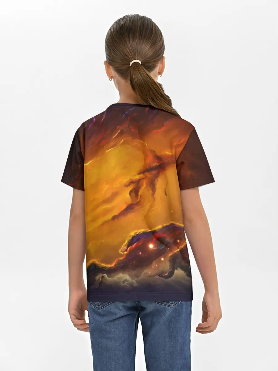 Детская базовая футболка / Космический кот | Space Cat