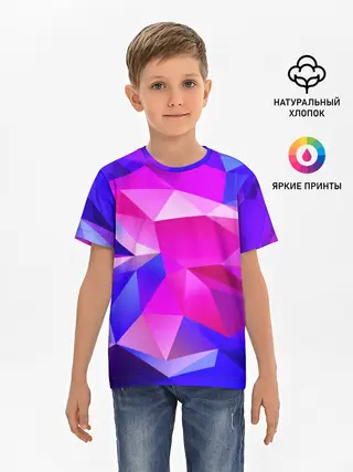 Детская базовая футболка / NEON POLYGON