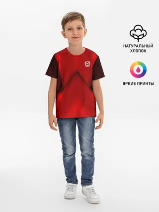 Детская базовая футболка / Mazda car sport RED