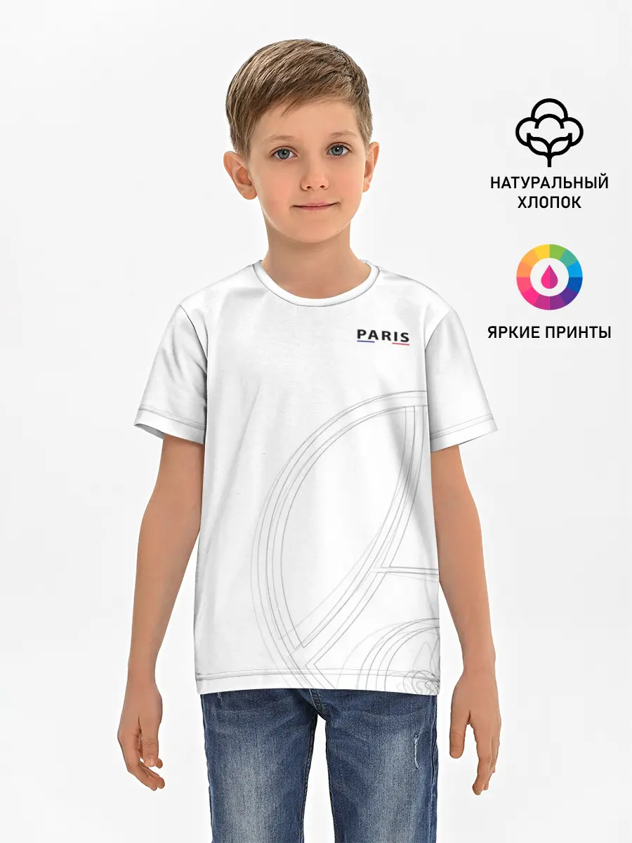 Детская базовая футболка / PSG | Core Big Logo White