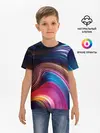 Детская базовая футболка / Цветные неоновые волны