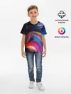 Детская базовая футболка / Цветные неоновые волны