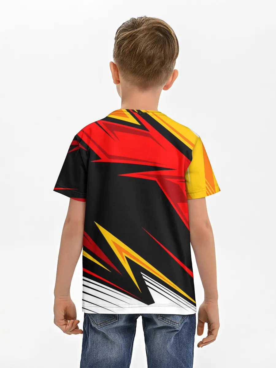 Детская базовая футболка / КРАСНО-ЖЕЛТЫЙ СПОРТ | SPORT
