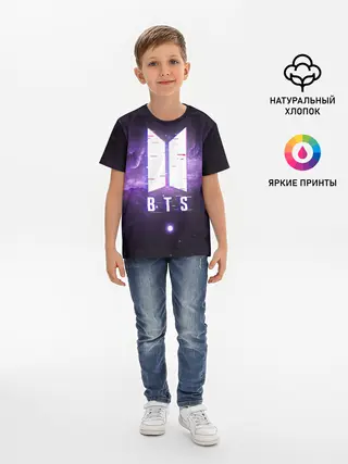 Детская базовая футболка / BTS SPACЕ 3D / БТС КОСМОС