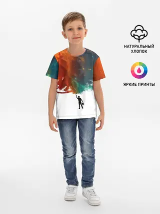 Детская базовая футболка / Красим космос