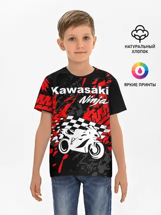Детская базовая футболка / KAWASAKI NINJA / КАВАСАКИ