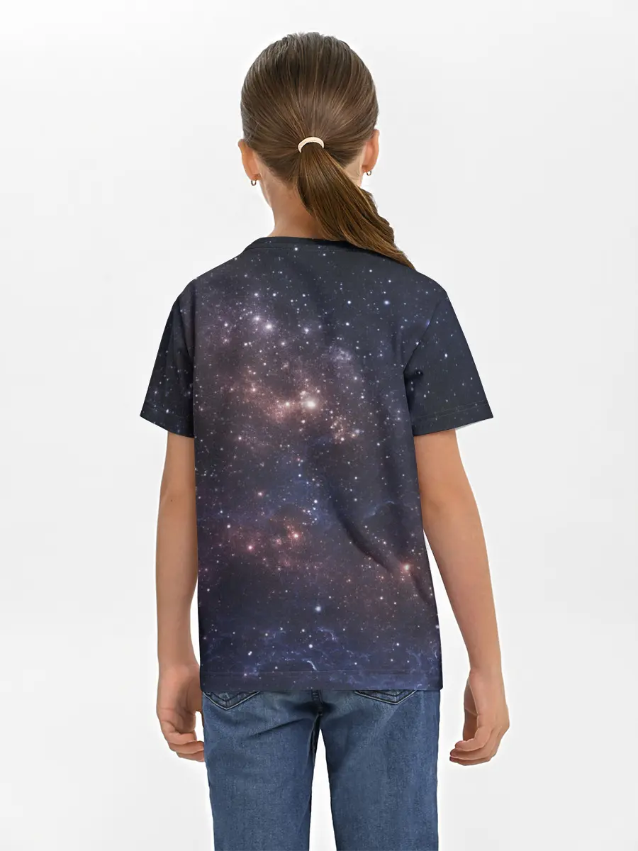 Детская базовая футболка / Кот на Жирафе