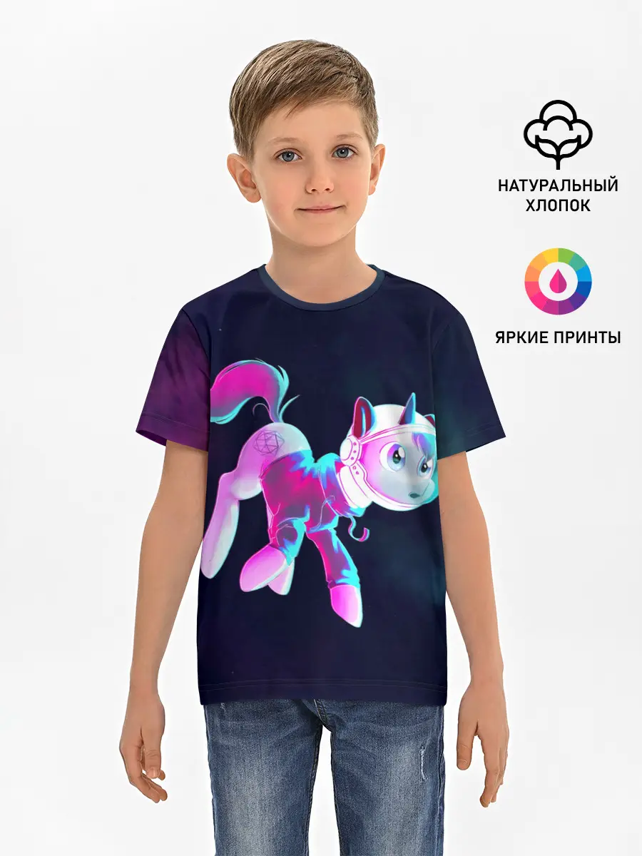 Детская базовая футболка / Пони в космосе