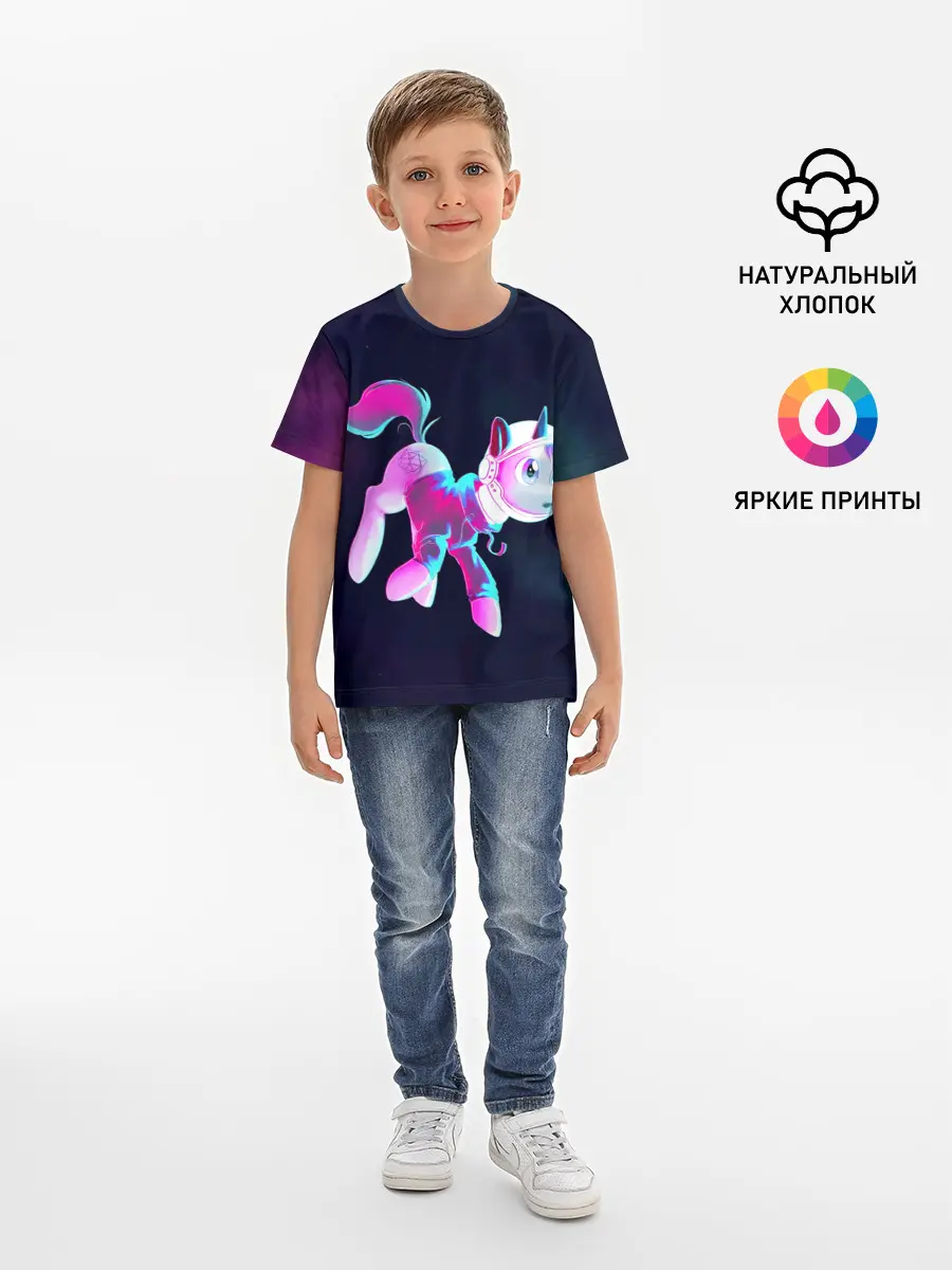 Детская базовая футболка / Пони в космосе