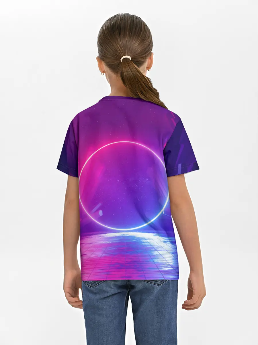 Детская базовая футболка / НЕОНОВЫЙ КРУГ