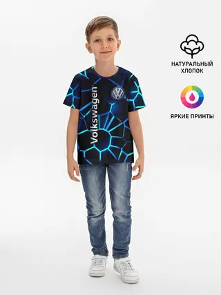 Детская базовая футболка / Фольксваген 3D плиты