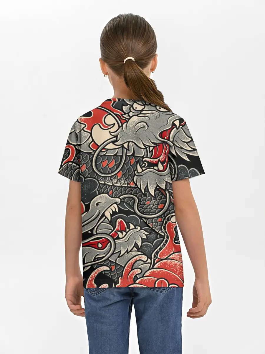 Детская базовая футболка / Dsquared tatoo DRAGON