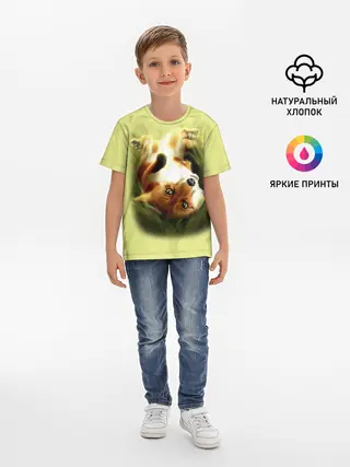 Детская базовая футболка / Лиса на траве