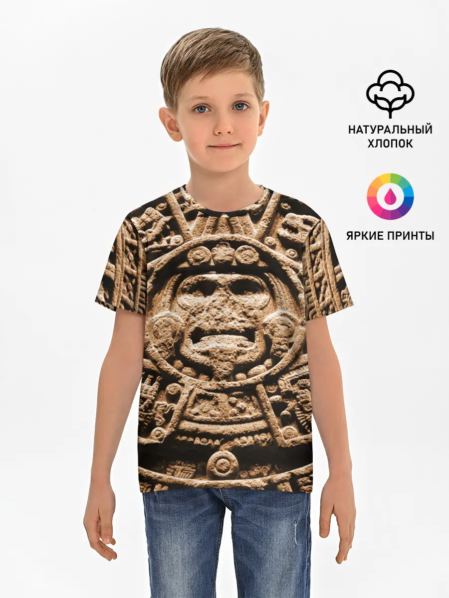 Детская базовая футболка / Ацтекский Календарь