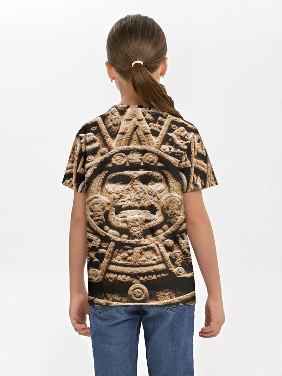 Детская базовая футболка / Ацтекский Календарь