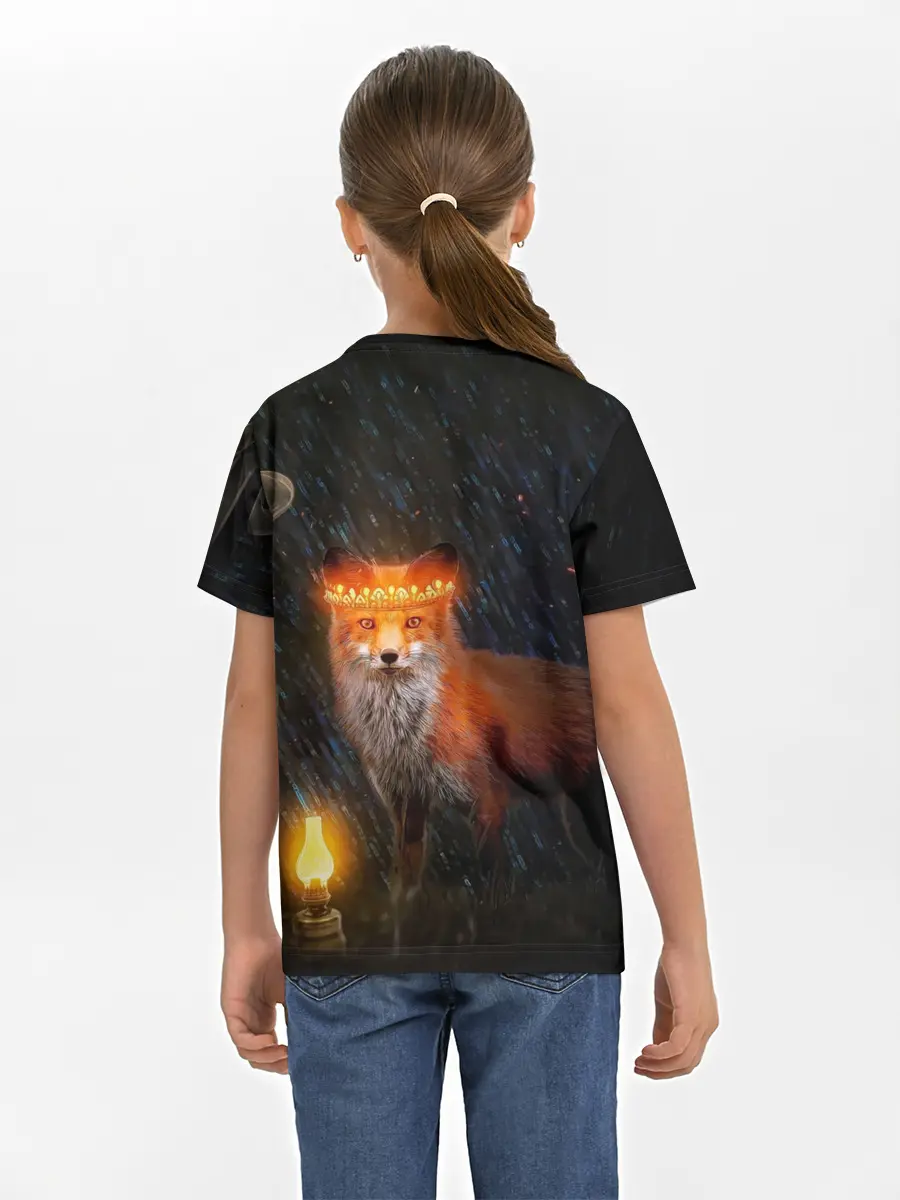 Детская базовая футболка / Лиса с огненной короной
