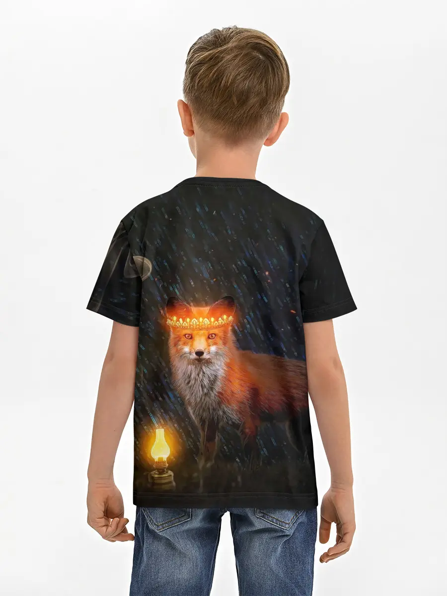 Детская базовая футболка / Лиса с огненной короной