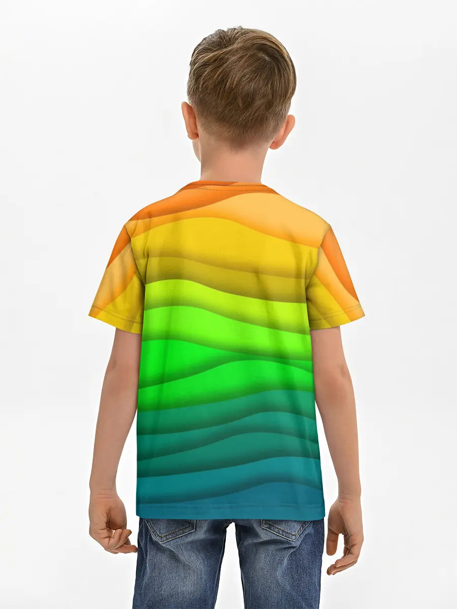 Детская базовая футболка / Цветные волны