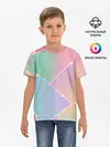 Детская базовая футболка / Нежные цвета геометрии