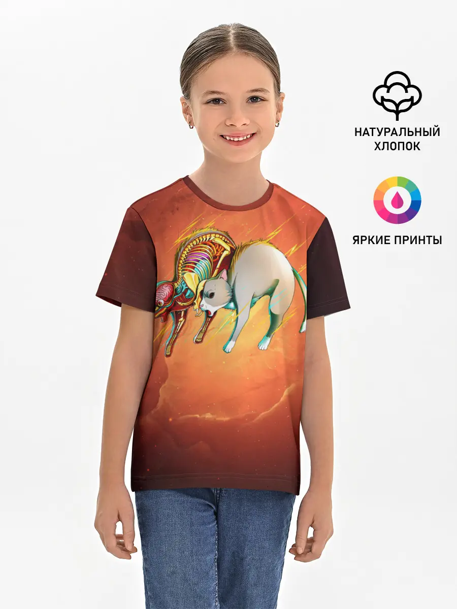 Детская базовая футболка / Cat 50/50