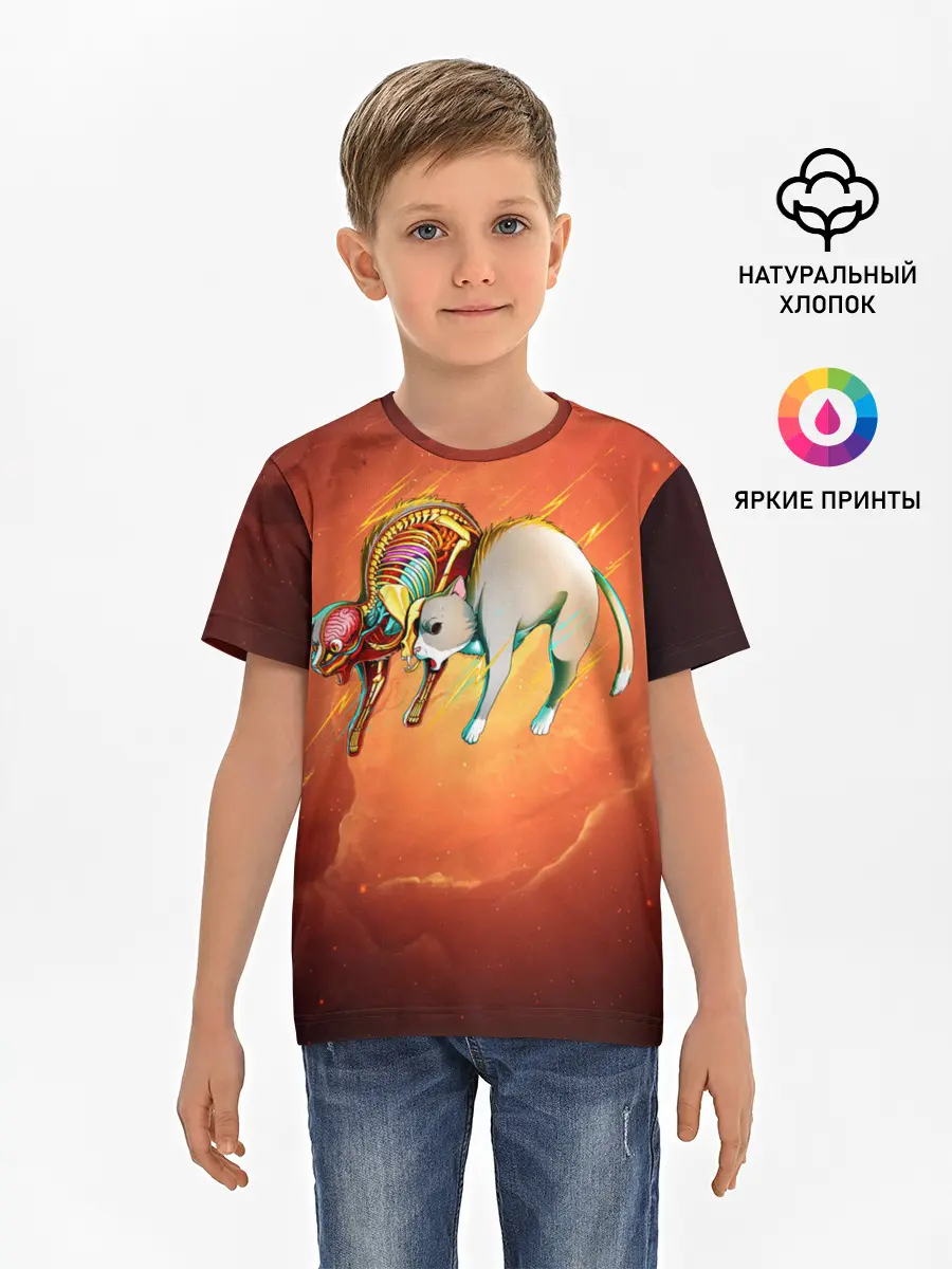 Детская базовая футболка / Cat 50/50