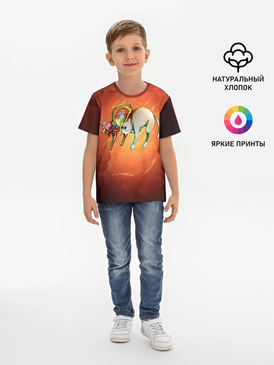 Детская базовая футболка / Cat 50/50