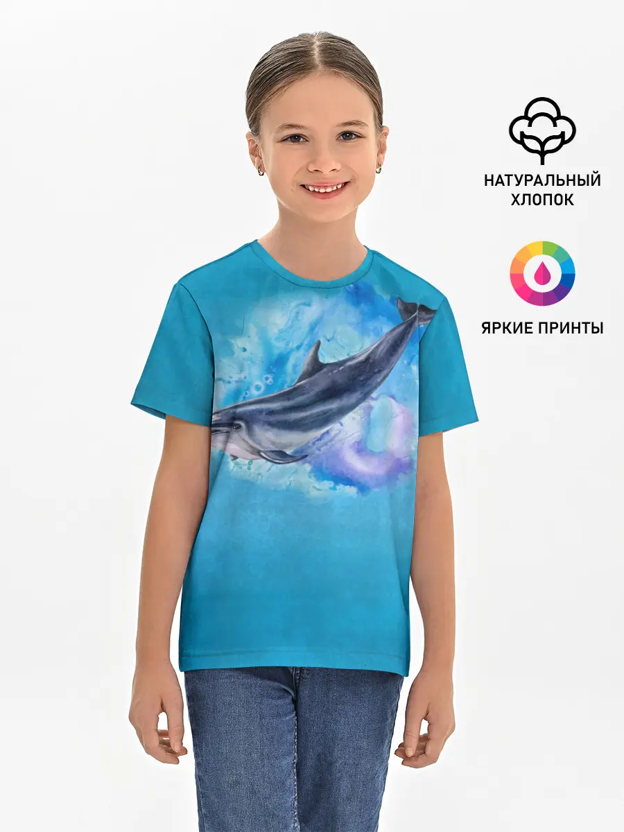Детская базовая футболка / Дельфин