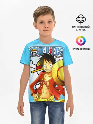 Детская базовая футболка / One Piece шляпа