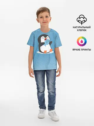Детская базовая футболка / Пингвин
