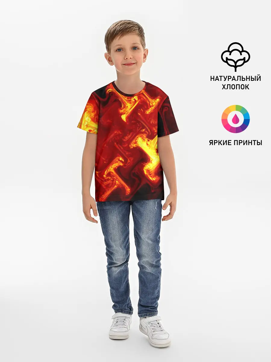 Детская базовая футболка / Огненная лава