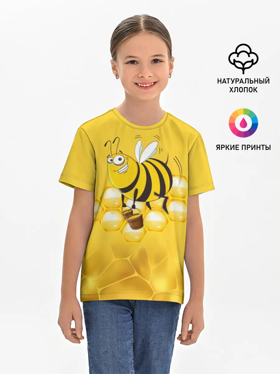 Детская базовая футболка / Лето. Пчелы. Мед
