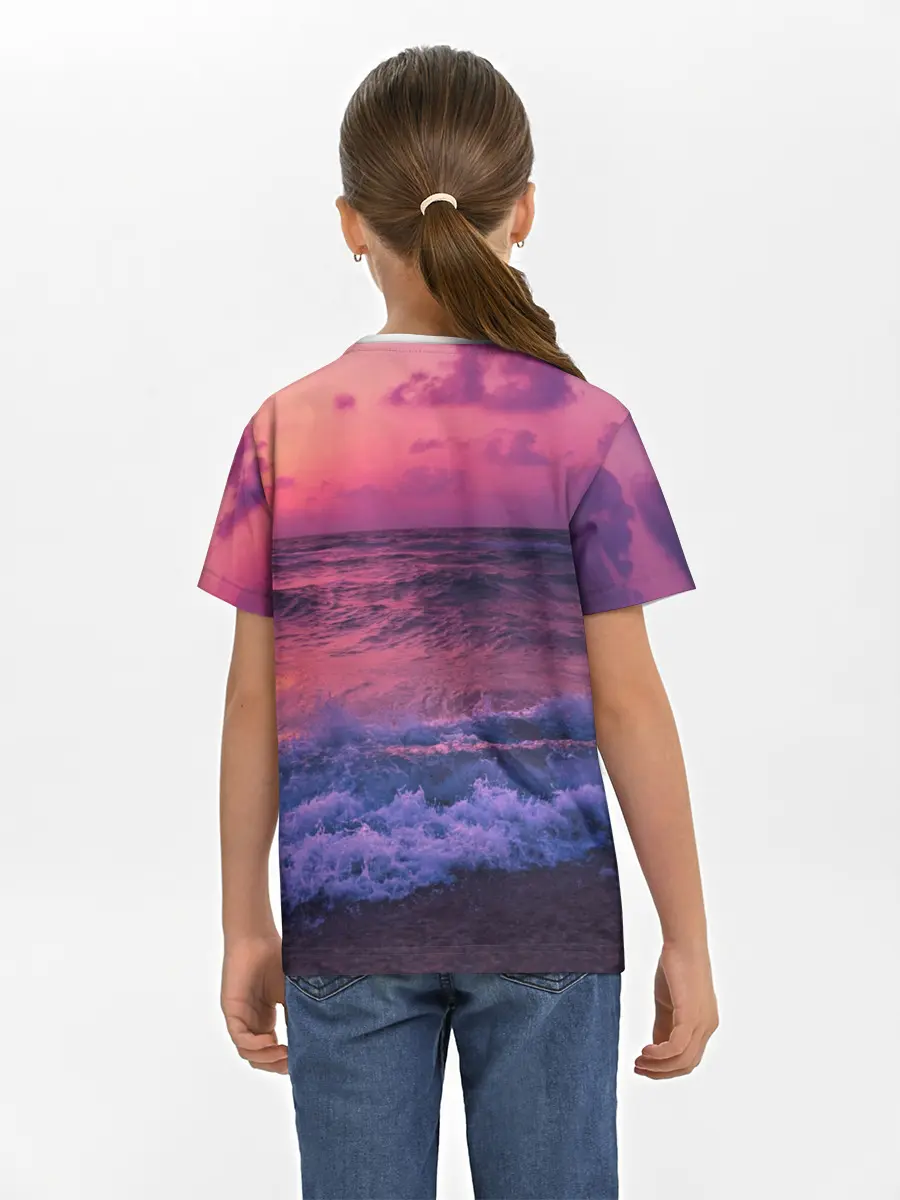 Детская базовая футболка / Закат на берегу