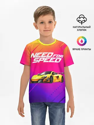 Детская базовая футболка / NEED FO SPEED