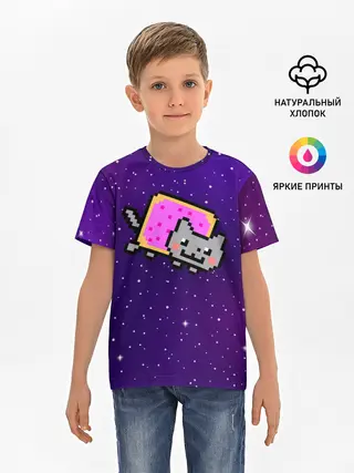 Детская базовая футболка / Nyan Cat