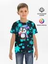 Детская базовая футболка / Новогодний пингвин