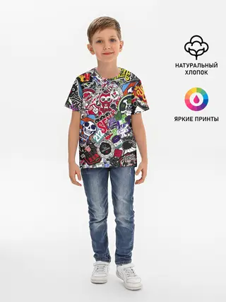 Детская базовая футболка / Stickerbombing New York