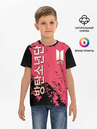 Детская базовая футболка / BTS LOGO / БТС ЛОГОТИП