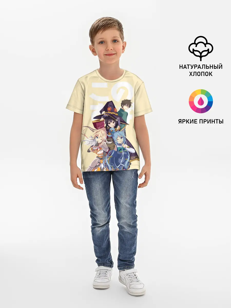 Детская базовая футболка / KonoSuba девочки вместе