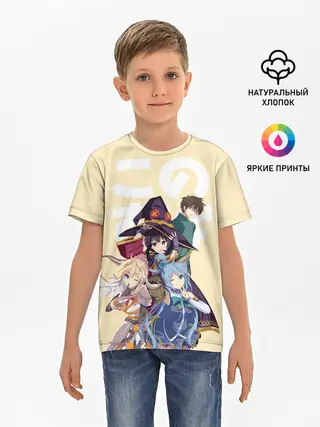 Детская базовая футболка / KonoSuba девочки вместе