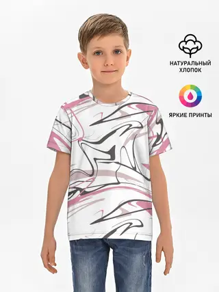Детская базовая футболка / Хаотичные линии