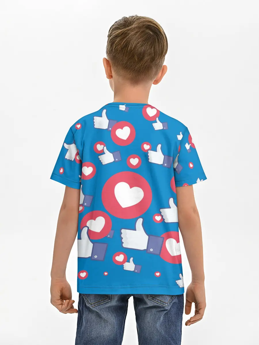 Детская базовая футболка / Лайки и сердечки